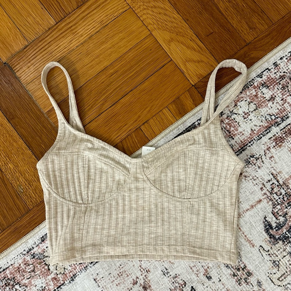 Tan corset tank top